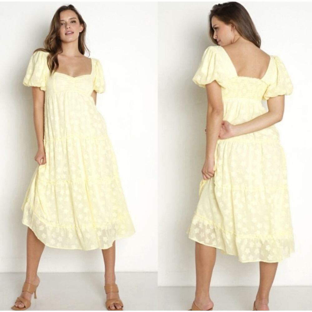 Show Me Your Mumu Women’s Odette Midi Dress Yellow XL NWT
